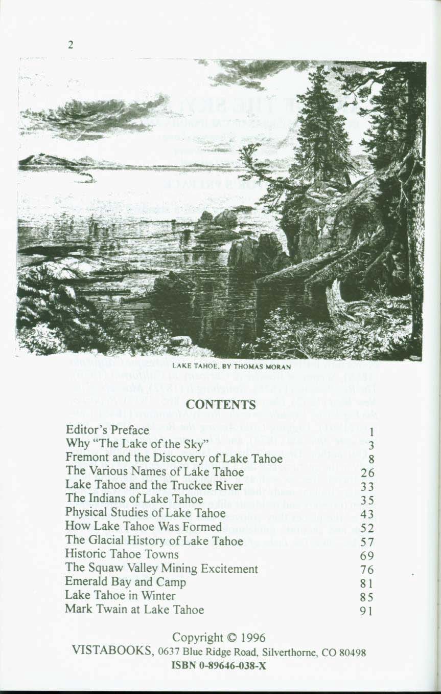 LAKE OF THE SKY: Lake Tahoe in the High Sierras of California and Nevada. vist0038b